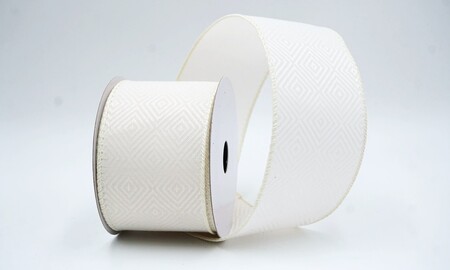 Crèmekleurig geometrisch ruitpatroon tweed draadlint_KW0477GC-2-2